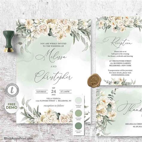 Sage Green Background Wedding Invitations & Templates .